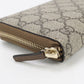GUCCI 309758 Zip wallet GG Supreme PurseZip Around Canvas/leather black Women