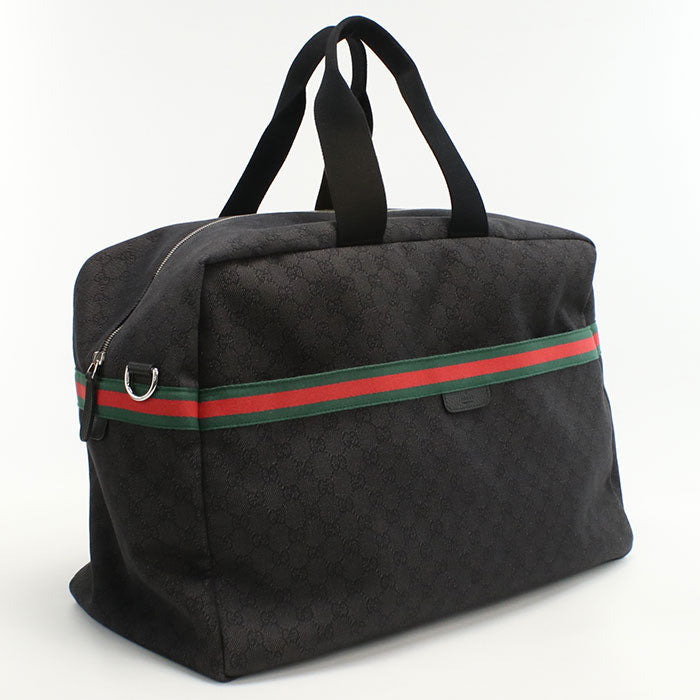 GUCCI 374770 GG denim Boston bag canvas black unisex