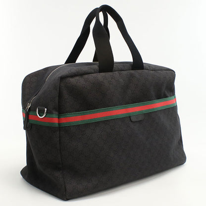 GUCCI 374770 GG denim Boston bag canvas black unisex