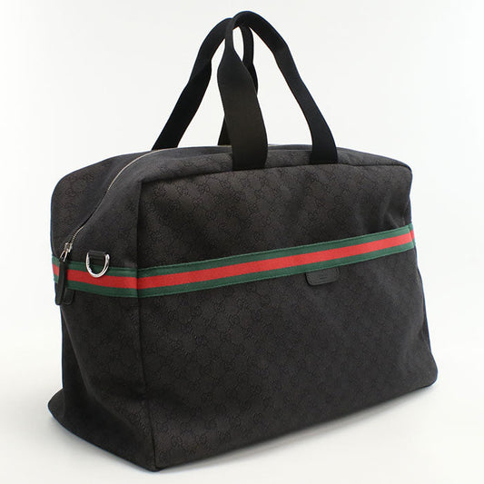 GUCCI 374770 GG denim Boston bag canvas black unisex