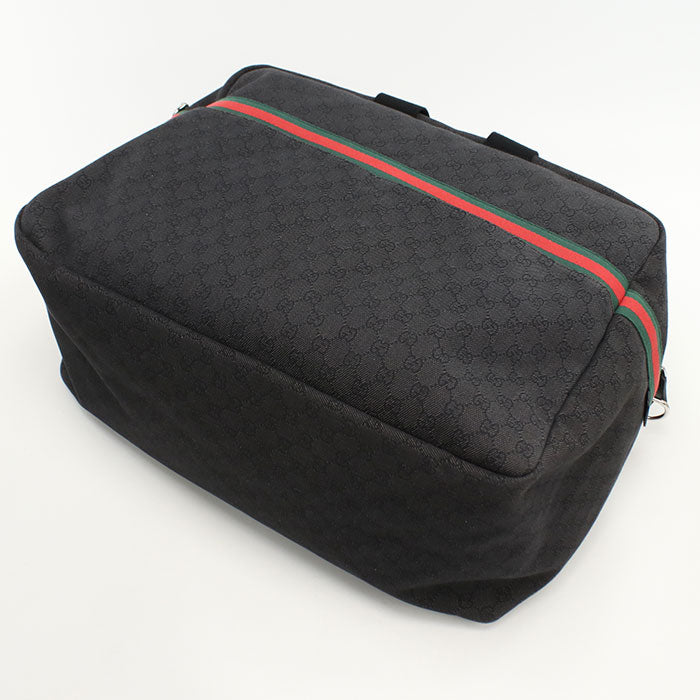 GUCCI 374770 GG denim Boston bag canvas black unisex