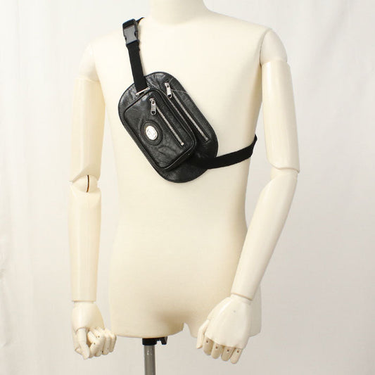 GUCCI 575857 Belt bag Interlocking G body bag leather black mens