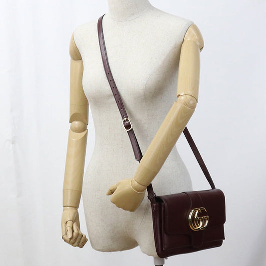 GUCCI 550129 GG Marmont Diagonal shoulder bag Shoulder Bag leather red Women
