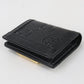 GUCCI 676150 Card Case GG emboss Bi-fold wallet with coin purse black Women