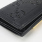 GUCCI 676150 Card Case GG emboss Bi-fold wallet with coin purse black Women