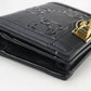 GUCCI 676150 Card Case GG emboss Bi-fold wallet with coin purse black Women