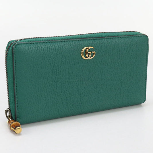 GUCCI GU95080 Zip around wallet With bamboo PurseZip Around leather green Women