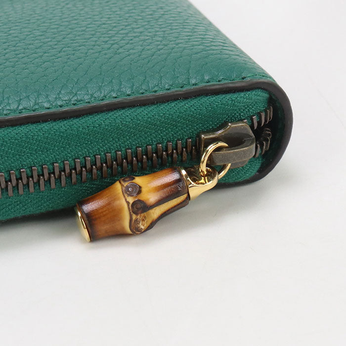 GUCCI GU95080 Zip around wallet With bamboo PurseZip Around leather green Women