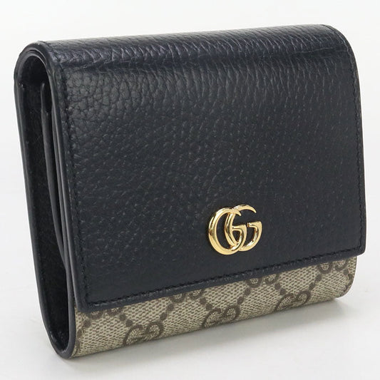 GUCCI 598587 Bicolor Medium Wallet Double G Folded wallet GG Supreme beige Women