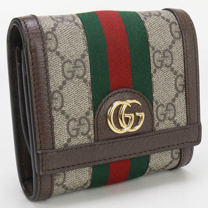 GUCCI 598662 96IWG 8745 GG Ofidia Folded wallet GG Supreme/leather beige Women
