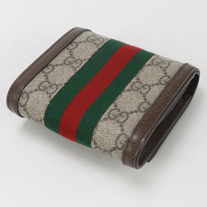 GUCCI 598662 96IWG 8745 GG Ofidia Folded wallet GG Supreme/leather beige Women