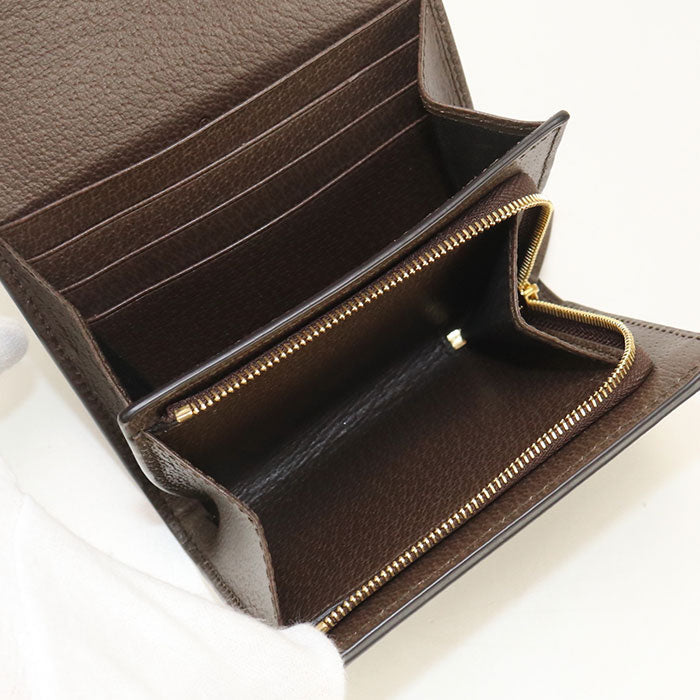 GUCCI 598662 96IWG 8745 GG Ofidia Folded wallet GG Supreme/leather beige Women