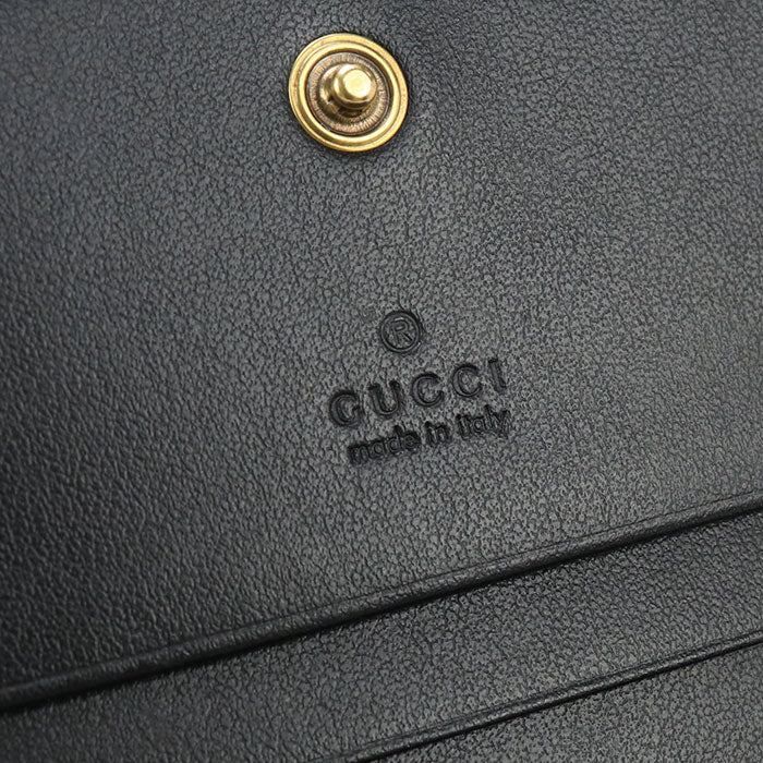 GUCCI 466492DTD1T 1000 Small Double G Folded wallet/Quilted leather black Women