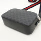 GUCCI 574886 Shoulder Bag GG Supreme Web Line Pochette PVC, leather black mens