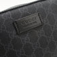 GUCCI 574886 Shoulder Bag GG Supreme Web Line Pochette PVC, leather black mens