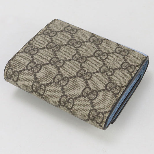 GUCCI 598587 Bicolor Medium Wallet Double G Folded wallet GG Supreme white Women