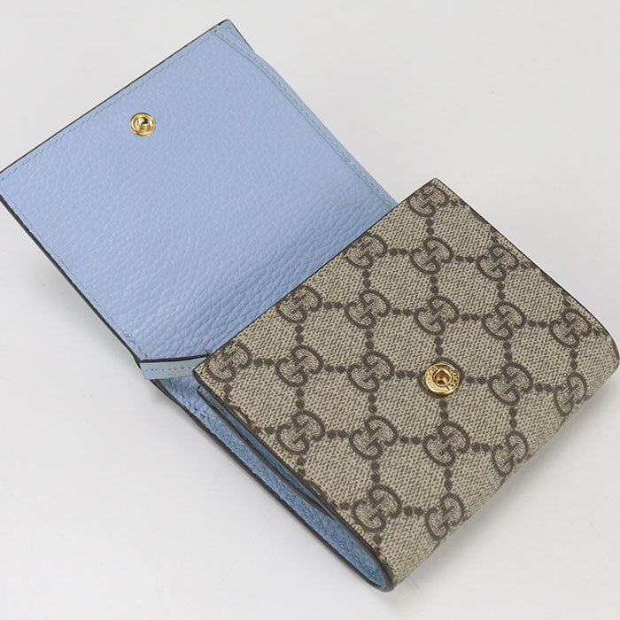 GUCCI 598587 Bicolor Medium Wallet Double G Folded wallet GG Supreme white Women