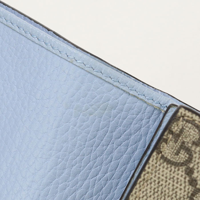 GUCCI 598587 Bicolor Medium Wallet Double G Folded wallet GG Supreme white Women