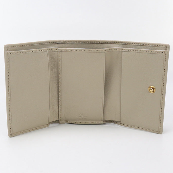 GUCCI 658633 tri-fold wallet Gucci Diana with Bamboo Medium Wallet Mini Wallet leather beige Women