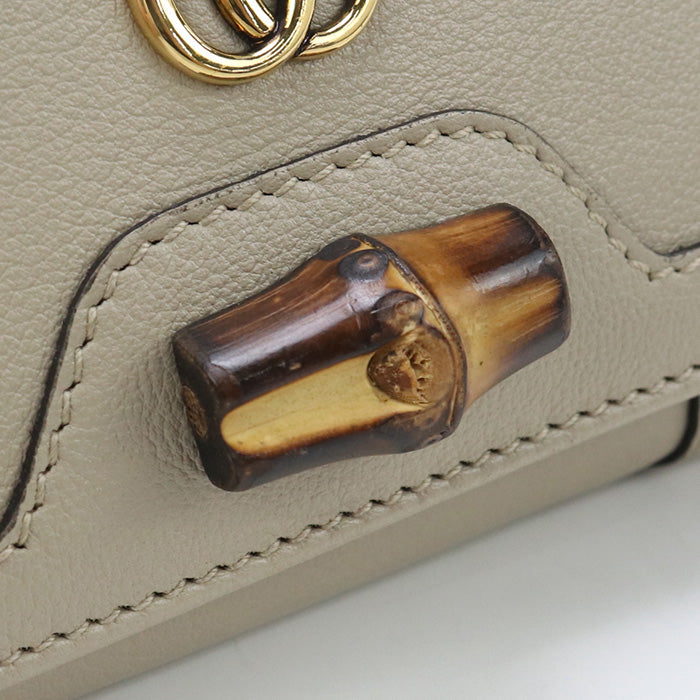 GUCCI 658633 tri-fold wallet Gucci Diana with Bamboo Medium Wallet Mini Wallet leather beige Women