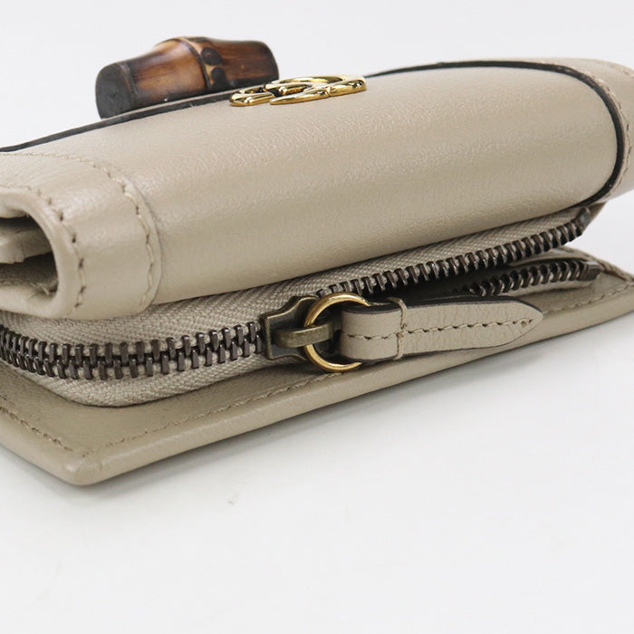 GUCCI 658633 tri-fold wallet Gucci Diana with Bamboo Medium Wallet Mini Wallet leather beige Women