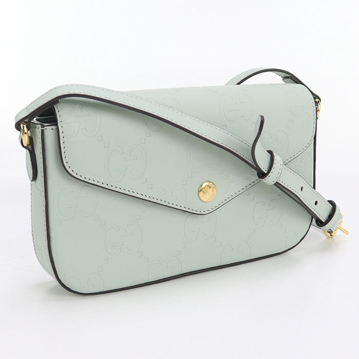 GUCCI 772794 GG Super Mini Shoulder Bag leather green Women