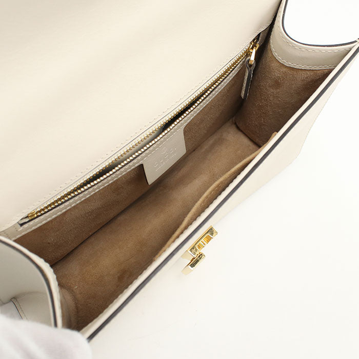 GUCCI 421882 Silvi Shoulder Bag leather gray Women