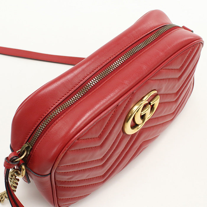 GUCCI 447632 Shoulder Bag GG Marmont Small ChainShoulder Bag leather Red Women