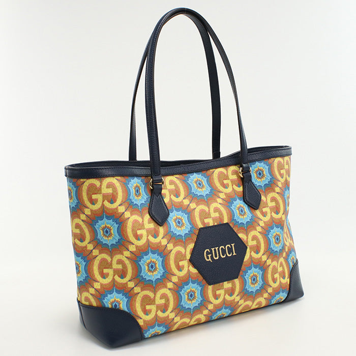 GUCCI 676681 Tote Bag Ofidia Shoulder Bag PVC Navy Women