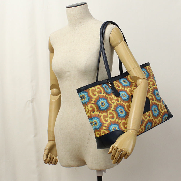 GUCCI 676681 Tote Bag Ofidia Shoulder Bag PVC Navy Women