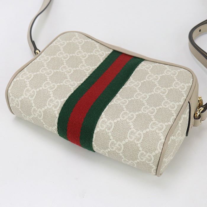 GUCCI 816359 2ZGMN 9643 Ofidia Diagonal Shoulder Bag GG Supreme white Women