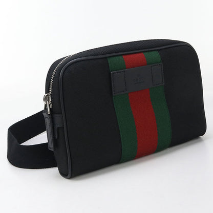 GUCCI 630919 Belt bag Sherry line body bag canvas black mens