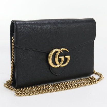 GUCCI 401232 Chain wallet GG Marmont Chain wallet leather black Women