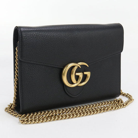 GUCCI 401232 Chain wallet GG Marmont Chain wallet leather black Women