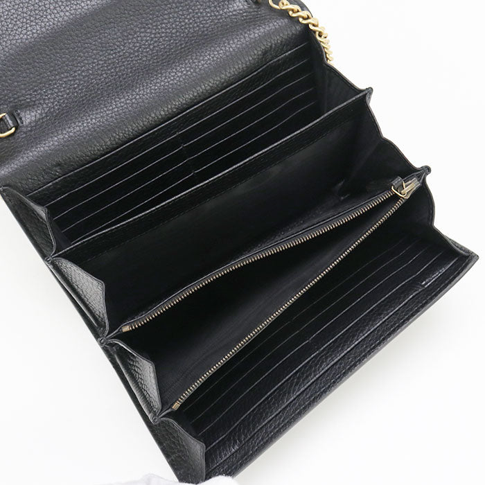 GUCCI 401232 Chain wallet GG Marmont Chain wallet leather black Women