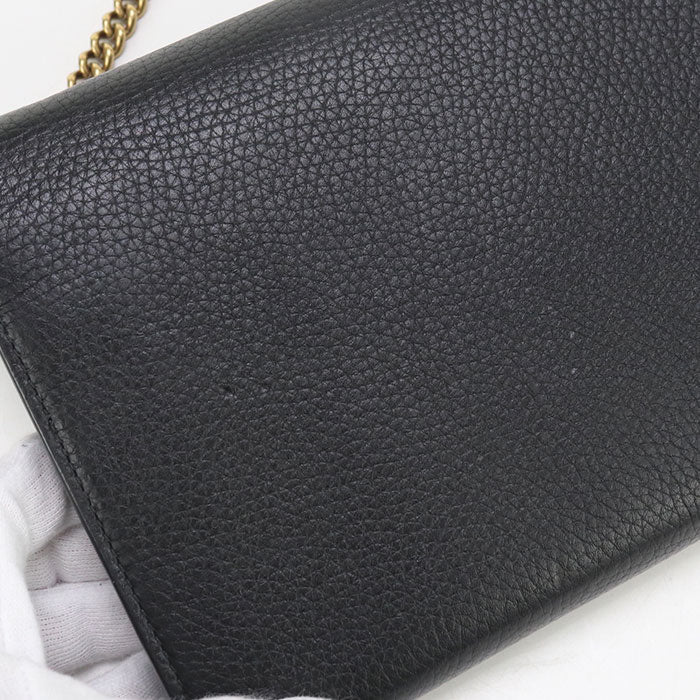 GUCCI 401232 Chain wallet GG Marmont Chain wallet leather black Women