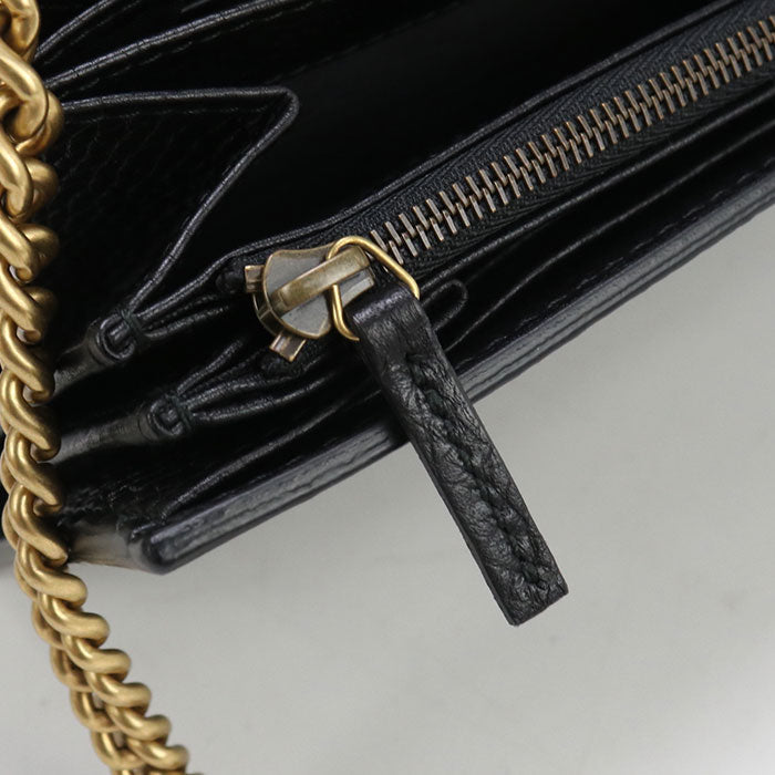 GUCCI 401232 Chain wallet GG Marmont Chain wallet leather black Women