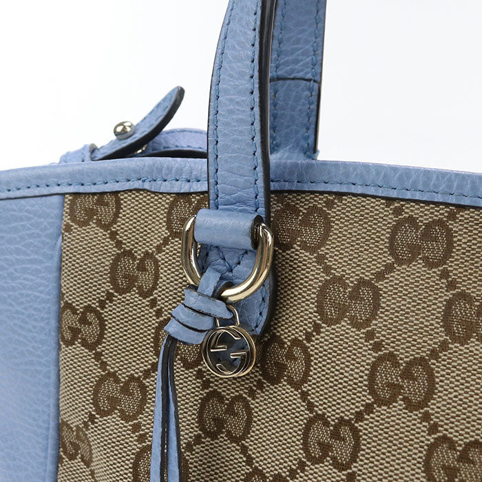 GUCCI 449241 2WAY handbag GG canvas leather blue Women