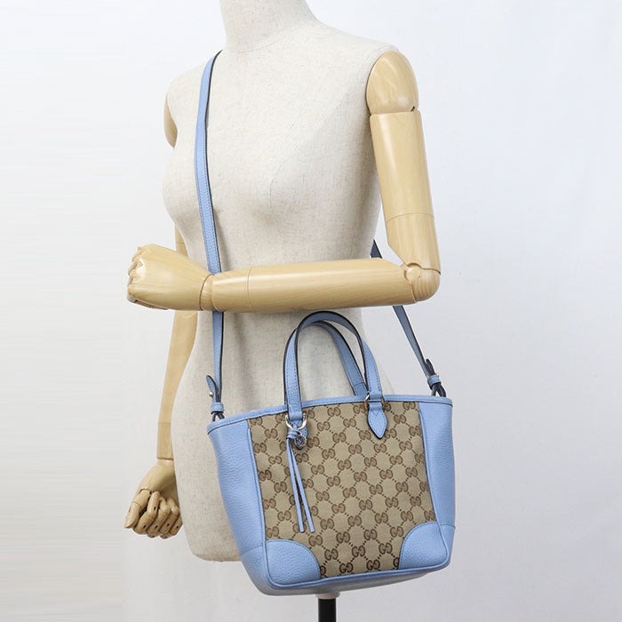 GUCCI 449241 2WAY handbag GG canvas leather blue Women