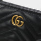 GUCCI 781583 Card Case Double G Folded wallet/Quilted leather black Women