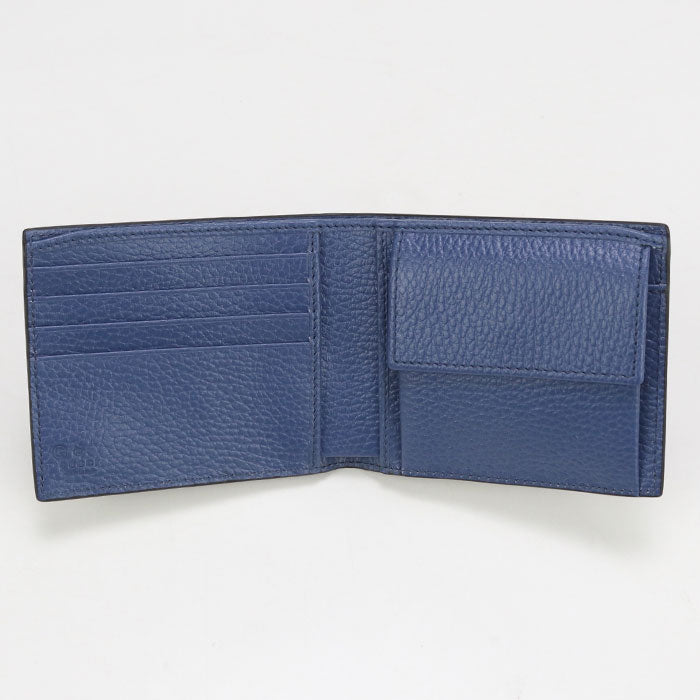 GUCCI 610466 Coin wallet Interlocking G Folded wallet leather black mens