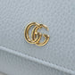GUCCI 456116 Continental wallet Double G Purse folio leather blue Women