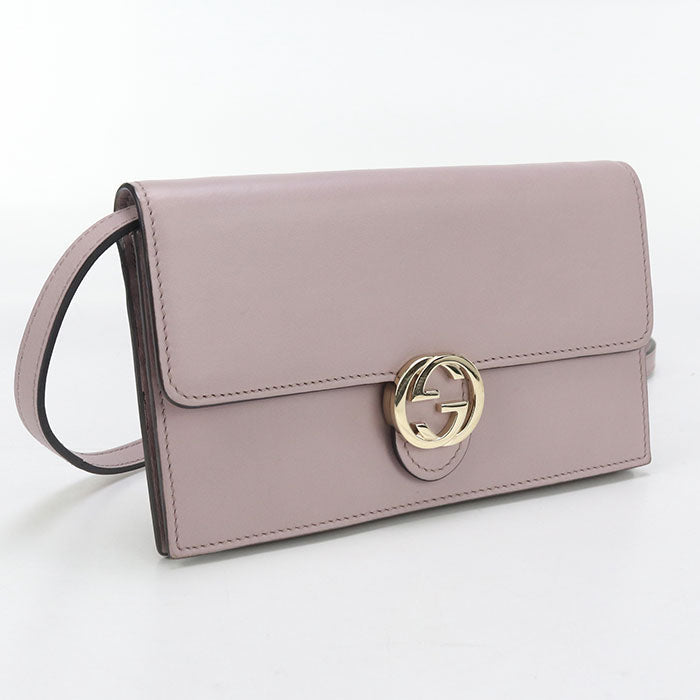 GUCCI 369664 Interlocking G Purse folio leather pink Women