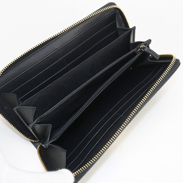GUCCI 476083 zip around long wallet Silvi PurseZip Around leather black Women