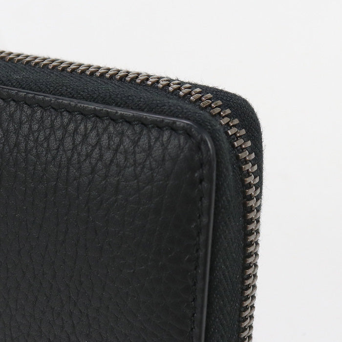 GUCCI 750458 zip around long wallet Interlocking G PurseZip leather black Women