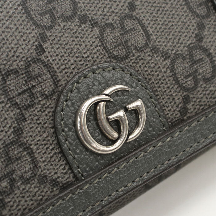 GUCCI 732025 Ofidia name card holder GG Supreme/PVC gray mens