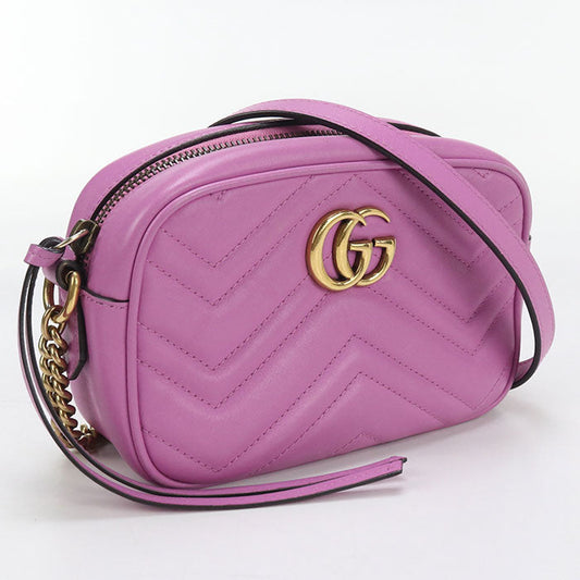GUCCI 448065 Mini camera bag GG Marmont Diagonal shoulder bag leather pink Women