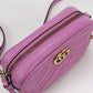 GUCCI 448065 Mini camera bag GG Marmont Diagonal shoulder bag leather pink Women