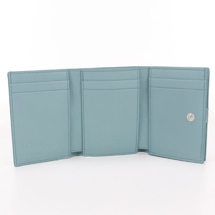 LOEWE C821TR2X16 Trifold wallet anagram Tri-fold leather Blue Women