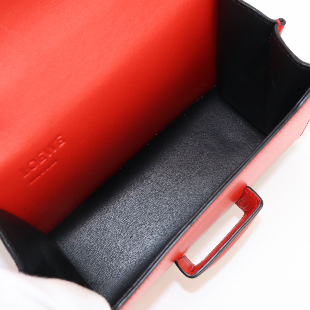 LOEWE Barcelona Shoulder Bag Diagonal Calfskin Women color red